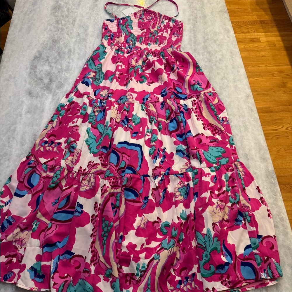 TCEC Pink and Blue Patterned Dress